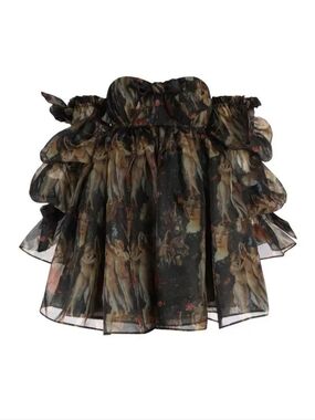 Selkie XXL NEW Primavera Mini Mansion Dress Underwire Organza Bow Sleeve